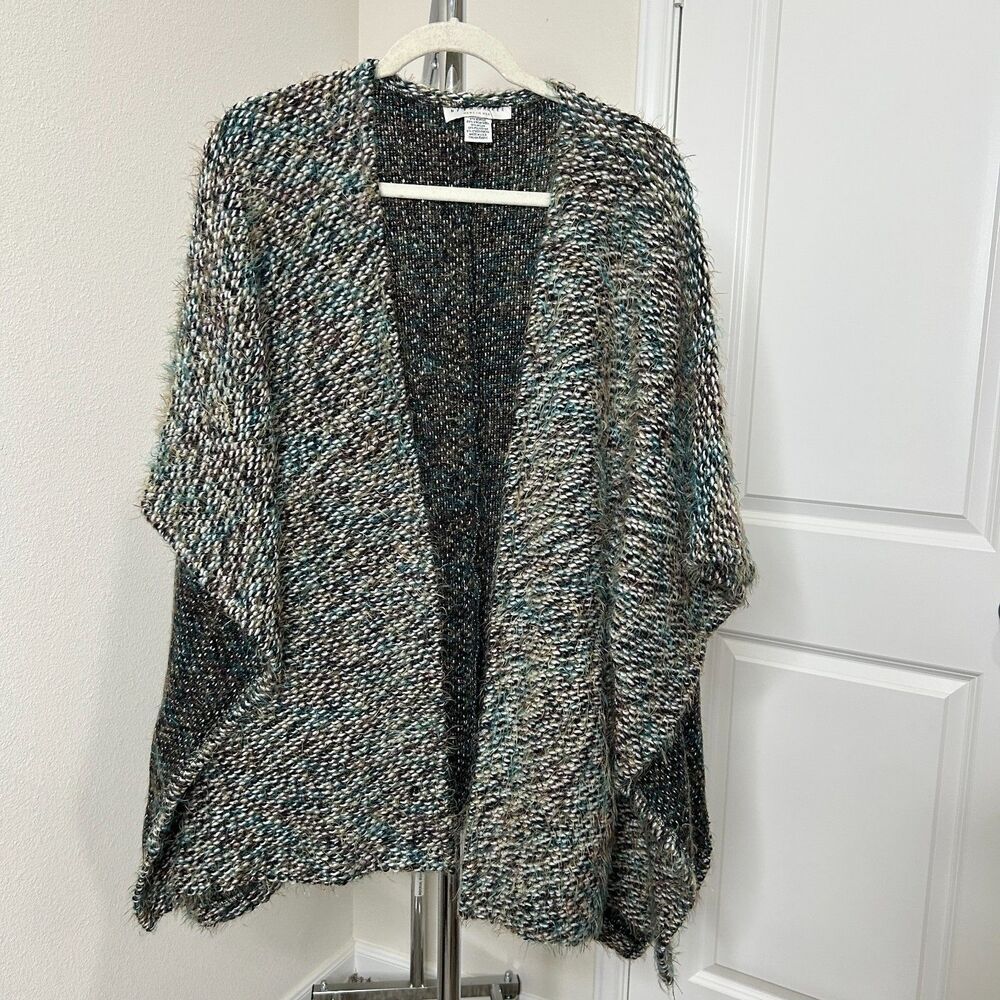 Bryn Walker Cardigan Womens Large Wool Blend Italian Fabric Open Front Shaggy